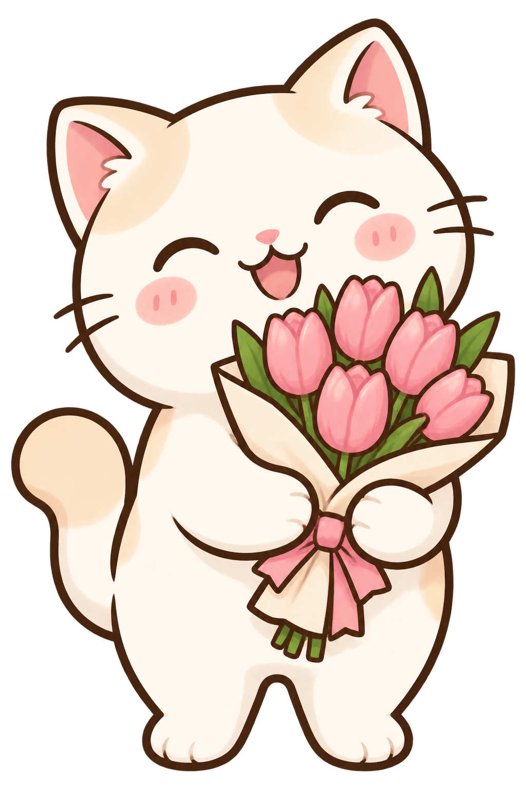 cat with flowers